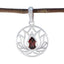 Garnet Dainty Italian Sterling Silver Solitaire Red Pendant