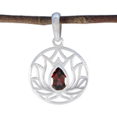 Garnet Dainty Italian Sterling Silver Solitaire Red Pendant