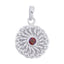 Garnet Tiny Italian 925 Silver Solitaire Red Pendant