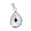 Garnet Classic German Sterling Silver Solitaire Red Pendant