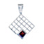 Garnet Eye-catching Italian 925 Silver Solitaire Red Pendant