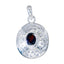 Garnet Featherlight French Silver Solitaire Red Pendant