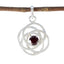 Garnet Dainty Spanish Silver Solitaire Red Pendant