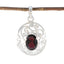 Garnet Classic Spanish 92.5 Silver Solitaire Red Pendant