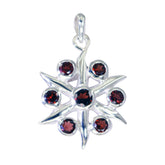 Garnet Tiny Moroccan Silver Hepta Red Pendant