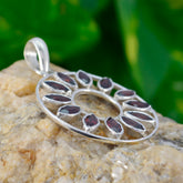 ガーネットの小さなエジプト製スターリングシルバー製マルチカミラカクテルレッドペンダントジュエリー