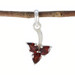 Garnet Delicate Mexican Silver Trilogy Red Pendant