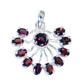Garnet Statement Moroccan Silver multiple Red Pendant