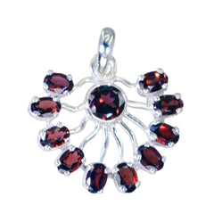 Garnet Statement Moroccan Silver multiple Red Pendant