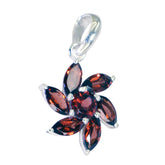 Garnet Tiny Latin American Silver Hepta Red Pendant