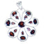Garnet Statement American Silver multiple Red Pendant