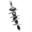 Garnet Slim Moroccan Silver Penta Red Pendant