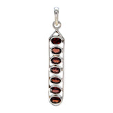 Garnet Tiny Turkish Silver Hepta Red Pendant