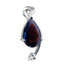 Garnet Whisper-thin Moroccan Sterling Silver Solitaire Red Pendant