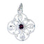 Garnet Dainty Russian Silver Solitaire Red Pendant