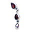 Garnet Featherlight Egyptian 925 Silver Toi et Moi Red Pendant