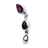 Garnet Featherlight Egyptian 925 Silver Toi et Moi Red Pendant