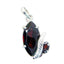 Garnet Featherlight American Silver Toi et Moi Red Pendant