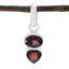Garnet Delicate Mexican Silver Toi et Moi Red Pendant