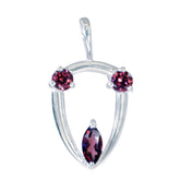Garnet Tiny Turkish Sterling Silver Trilogy Red Pendant