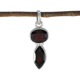 Garnet Whisper-thin American 925 Silver Toi et Moi Red Pendant