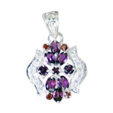 Garnet Statement Middle Eastern Sterling Silver multiple Red Pendant