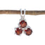 Garnet Delicate Russian Silver Trilogy Red Pendant