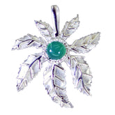 Green Onyx Essential Italian Silver Solitaire Green Pendant