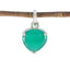 Green Onyx Delicate French 925 Silver Solitaire Green Pendant