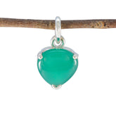 Green Onyx Delicate French 925 Silver Solitaire Green Pendant
