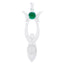 Green onyx Tiny Italian 925 Silver Solitaire Green Pendant