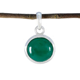 Green Onyx Featherlight Spanish 925 Silver Solitaire Green Pendant