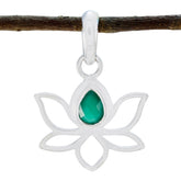 Green Onyx Elegant Korean Silver Solitaire Green Pendant