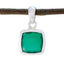Green Onyx Dainty French Silver Solitaire Green Pendant