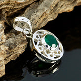 Green onyx Whisper-thin French Silver Solitaire Eva Victorian Green Pendant Jewelry