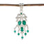 Green Onyx Featherlight Middle Eastern Sterling Silver multiple Green Pendant
