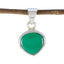 Indian Emerald Delicate Italian 925 Silver Solitaire Green Pendant