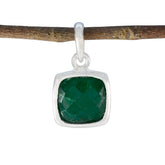Indian Emerald Dainty German Sterling Silver Solitaire Green Pendant