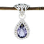 Iolite Featherlight Moroccan 92.5 Silver Solitaire Blue Pendant