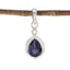 Iolite Elegant Japanese 92.5 Silver Solitaire Blue Pendant
