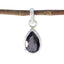 Iolite Elegant Japanese 92.5 Silver Solitaire Blue Pendant