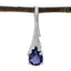 Iolite Delicate French 92.5 Silver Solitaire Blue Pendant
