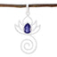 Iolite Dainty French 92.5 Silver Solitaire Blue Pendant