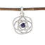 Iolite Delicate French Sterling Silver Solitaire Blue Pendant