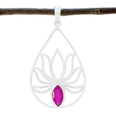 Indian Ruby Dainty Spanish Sterling Silver Solitaire Red Pendant
