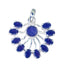 Indian Blue Sapphire Statement Egyptian Sterling Silver multiple Blue Pendant