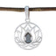 Labradorite Dainty Italian Sterling Silver Solitaire Grey Pendant