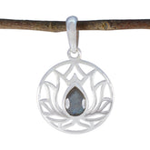 Labradorite Dainty Italian Sterling Silver Solitaire Grey Pendant