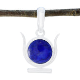 Lapis Lazuli Delicate German Sterling Silver Solitaire Blue Pendant
