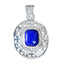 Lapis Lazuli Essential French 925 Silver Solitaire Blue Pendant